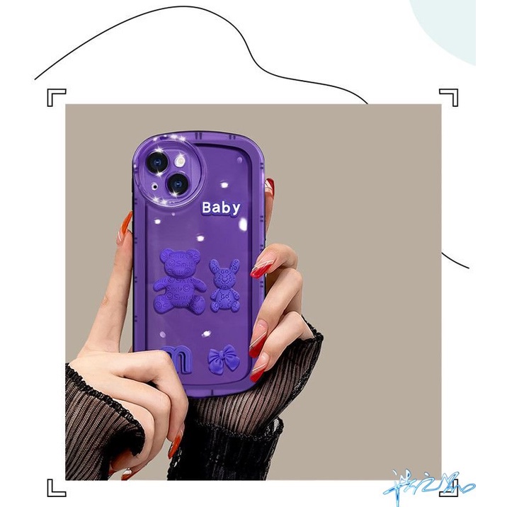 Ốp Điện Thoại Gắn Búp Bê Gấu 3D Cho iPhone 11 Pro Max case 7 Plus 8 Plus 6 6S Plus X XS XR XS Max