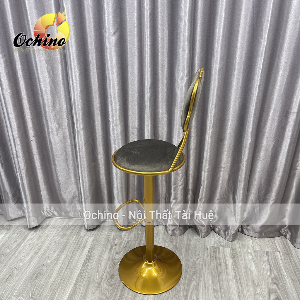 Ghế Chụp Hình, Ghế Quầy Bar Chân Mạ Vàng Sang Trọng Mẫu Mới 2022 (Hàng Có Sẵn)