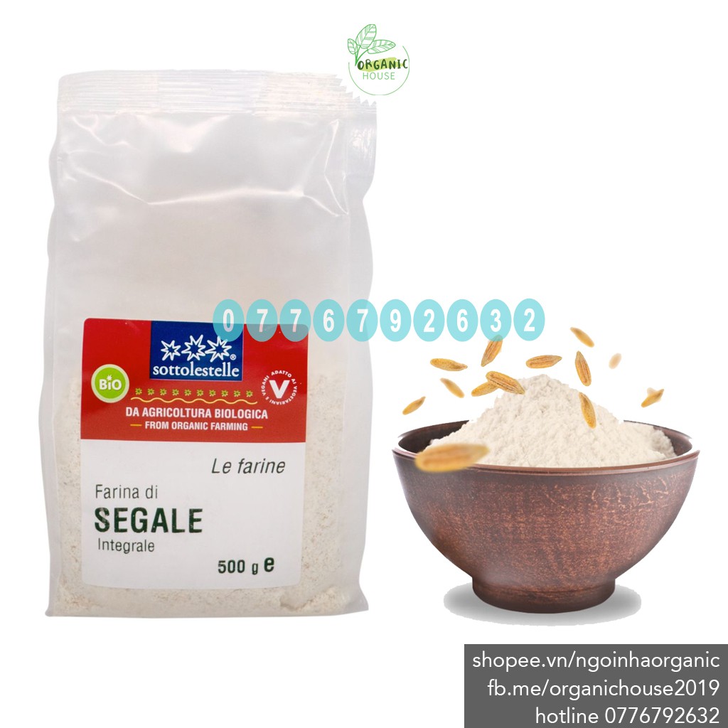 Bột lúa mạch đen nguyên cám hữu cơ Probios/Sotto - Organic Whole Rye Flour