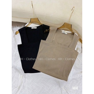 Áo 2 dây tiêu bản to/ Áo sát nách croptop cổ vuông/ Hai dây co giãn