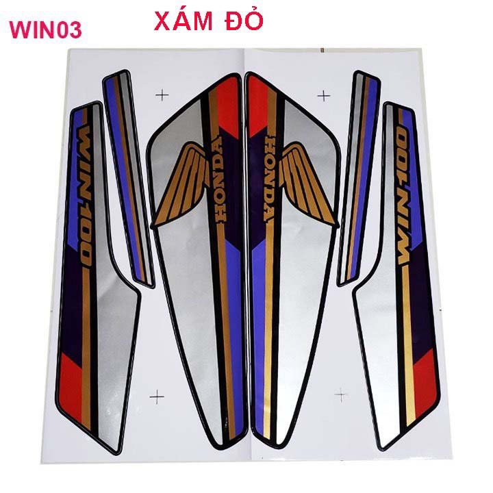 BỘ TEM XE WIN 100- NHIỀU MÀU