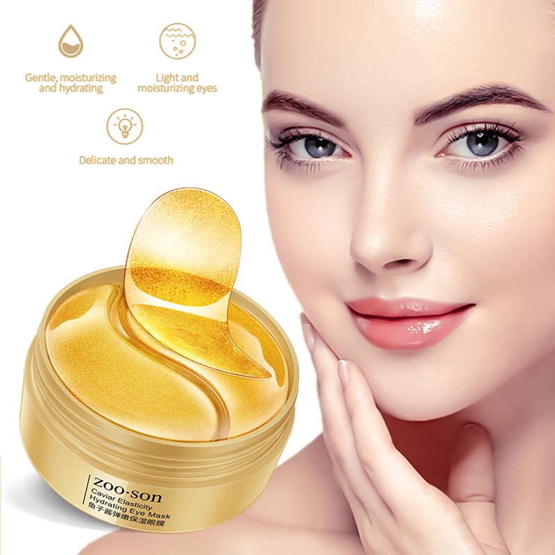 Set 60 mặt nạ mắt DIAKE collagen trứng cá muối chống nếp nhăn lão hóa