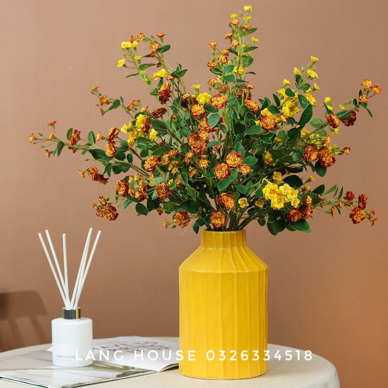 HOA GIẢ LỤA - CÀNH HOA TẦM XUÂN LOẠI 1 DÀI 75cm