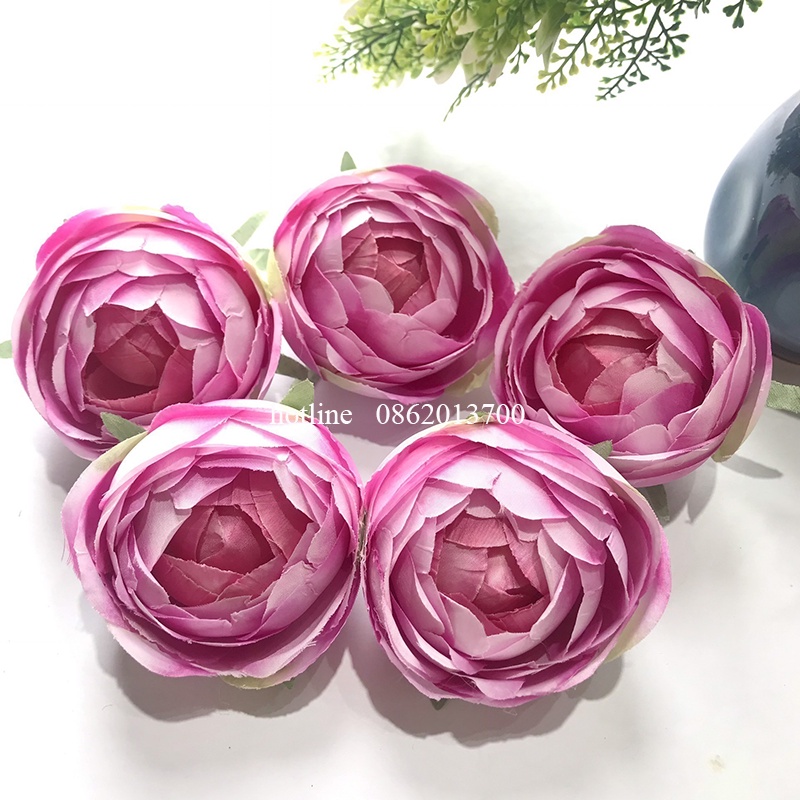 Hoa giả - Đầu Bông Hoa Hồng Trà Trang Trí Hộp Quà, Decor Siêu Bền, Đẹp