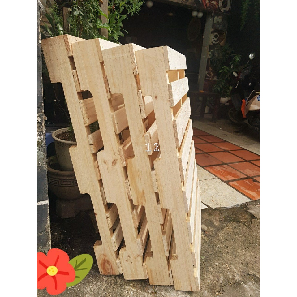 Giường Pallet / Giường Ngủ Pallet Gỗ Thông Gấp Gọn / Giường Gỗ Thông nhập khẩu Mới 95%