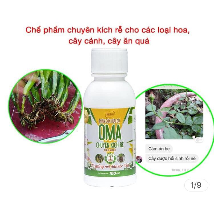 Phân bón hữu cơ đặc hiệu OMA Siêu KÍCH RỄ  Đẩy mạnh quá trình kích rễ, phát triển rễ cây
