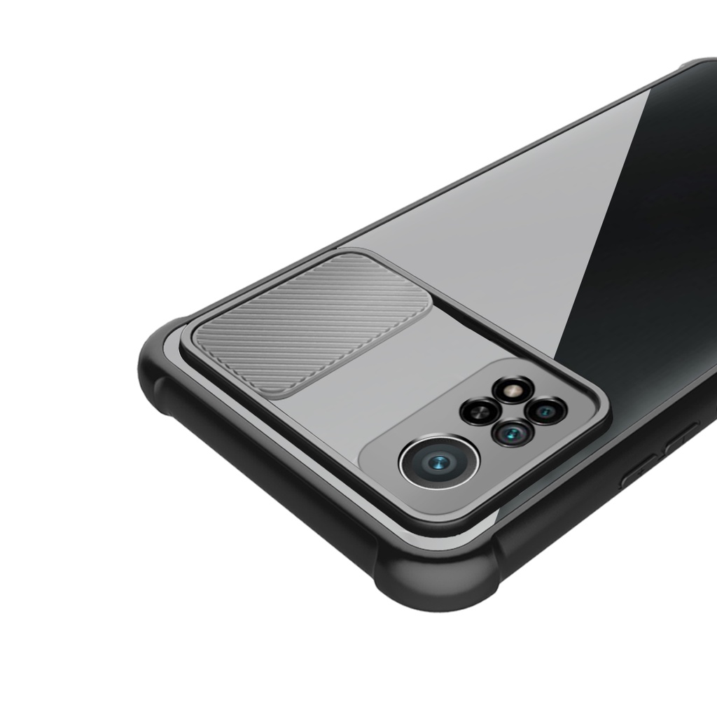 Ốp Điện Thoại Trong Suốt Có Thanh Trượt Bảo Vệ Ống Kính Máy Ảnh Cho Xiaomi 10T Lite 11T Pro Mi Note 10 Lite Redmi Note 11 10 Pro Max 10S 11S