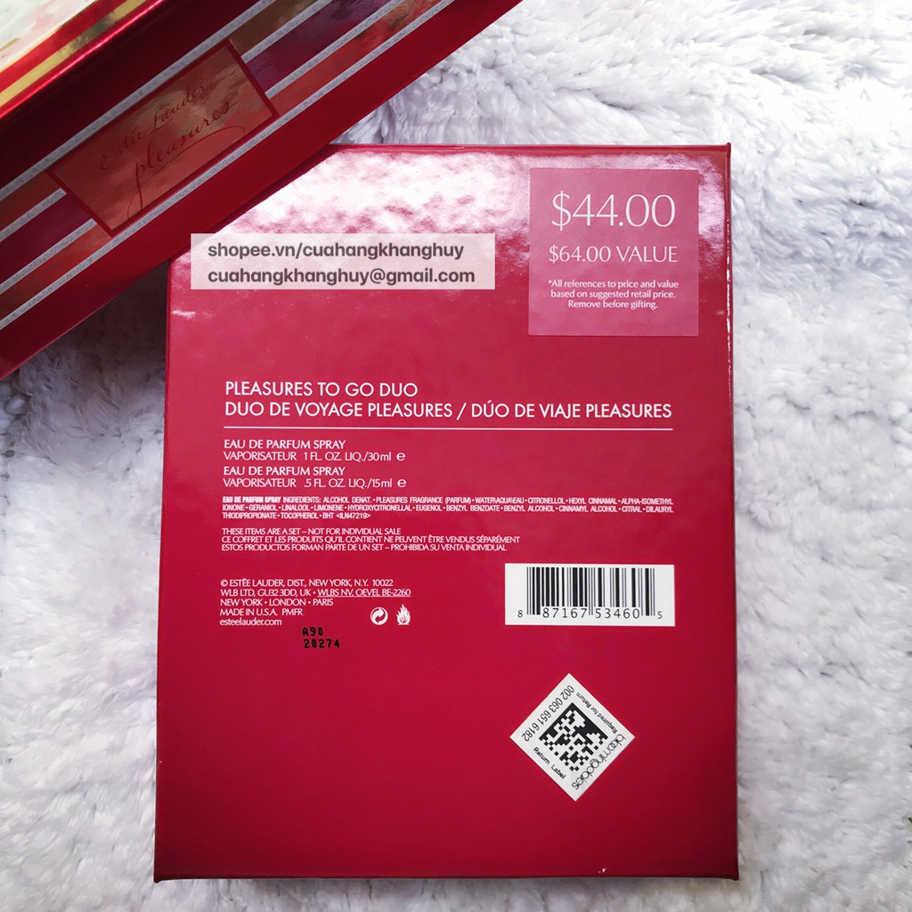 Bộ Nước hoa Estee Lauder Pleasures 30 ml + 15 ml (Nhập Mỹ) | Thế Giới Skin Care