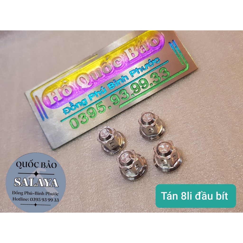 Tán 8li bít TBT mẫu v1 v2 chất liệu inox 304 lắp cổ pô , cùi dĩa ex135 sirius ex150