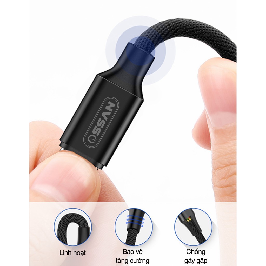 [Dài 2M] Cáp dù sạc nhanh cổng Micro - USB OSSAN C1M200