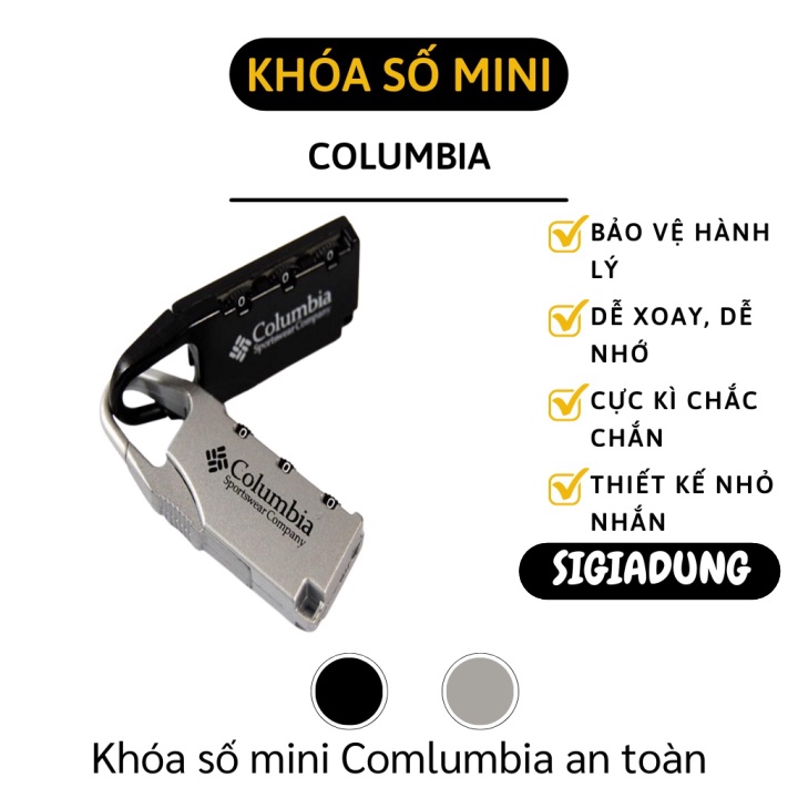 [SALE] Khóa Balo - Khóa Số Mini Columbia 3 Số Bảo Vệ An Toàn Hành Lý, Vali Du Lịch 4959