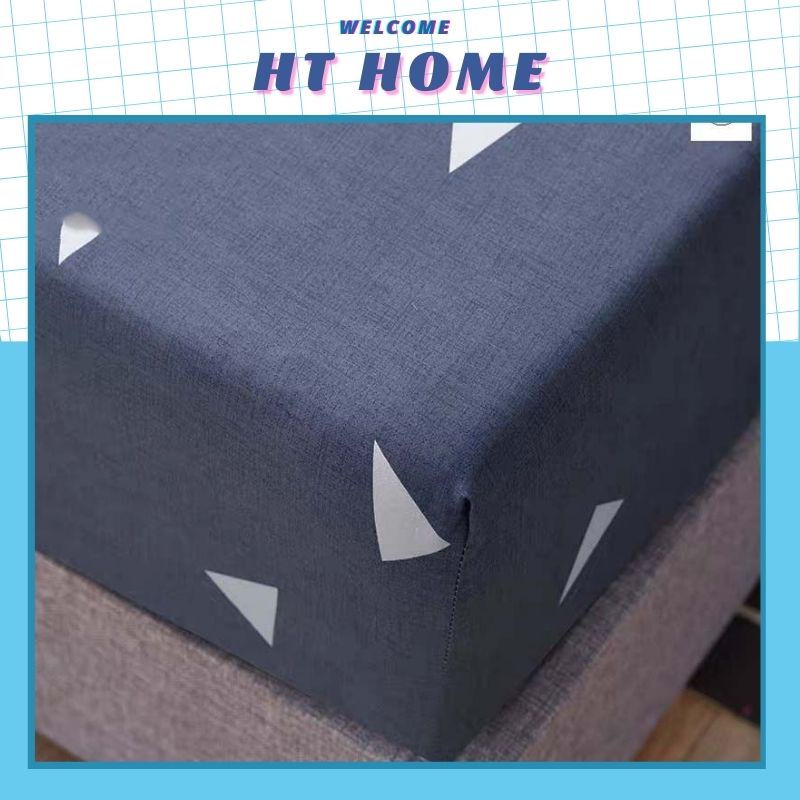Ga giường ga trải giường cotton HT Home tam giác ghi miễn phí bo chun cho drap giường ( chưa kèm vỏ gối ) | BigBuy360 - bigbuy360.vn