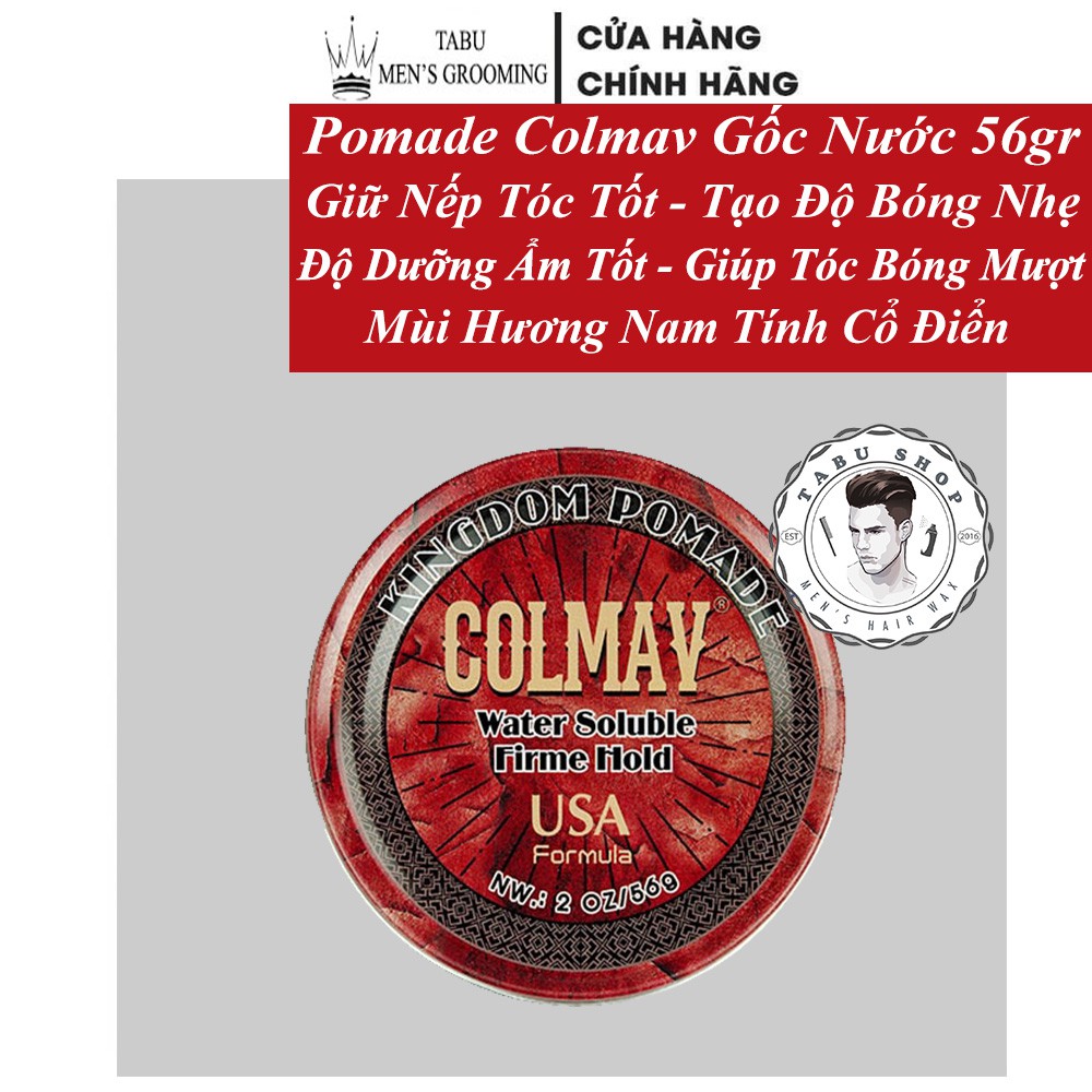 Sáp Vuốt Tóc Colmav Pomade Gốc Nước 56gr