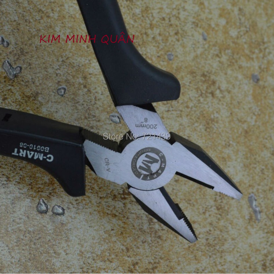 Kìm Điện Cán Màu Đen Cao Cấp 200mm/8&quot; B0010 C-Mart