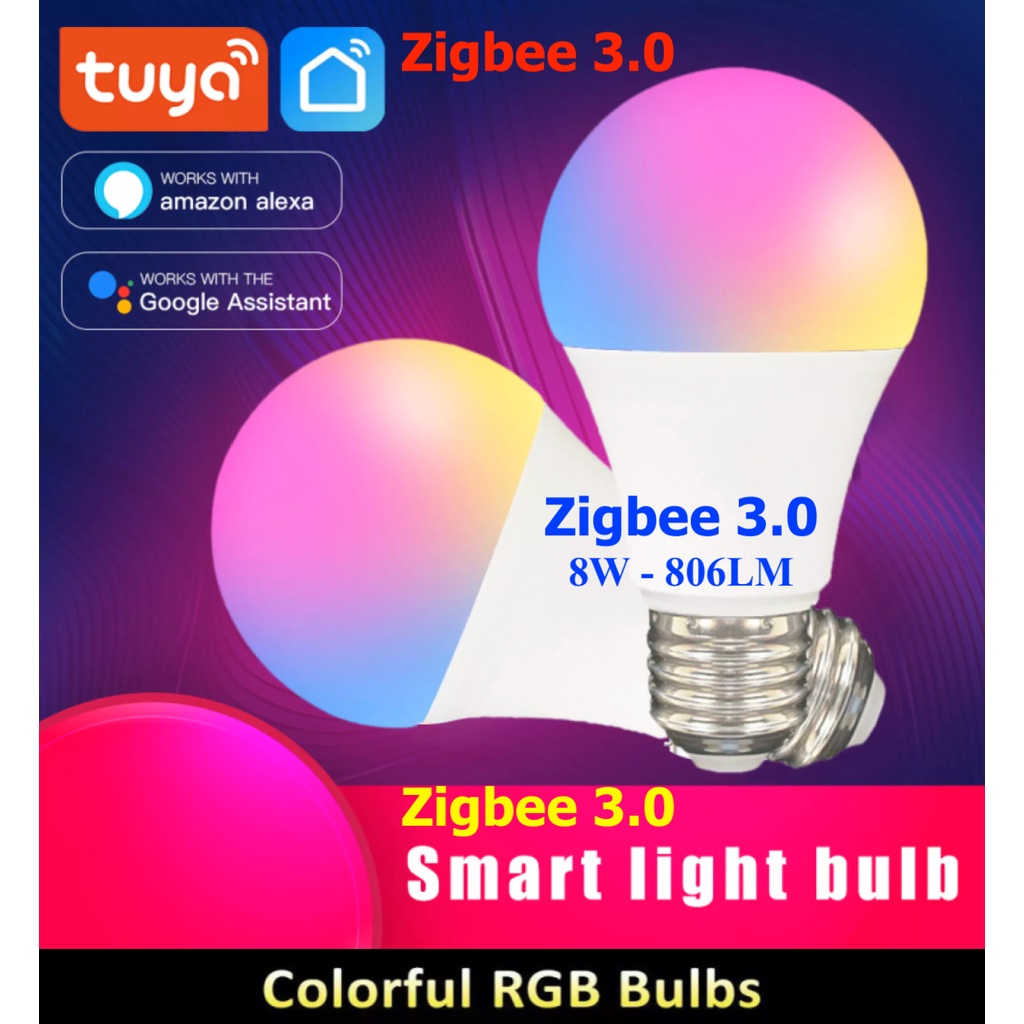 Bóng đèn thông minh Zigbee 3.0 Bulb RGB, App Smart Life/ Tuya/ Home Assistant