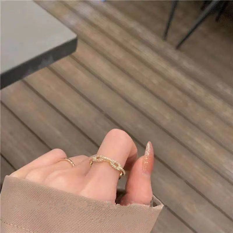 Korean open adjustable gold female ring