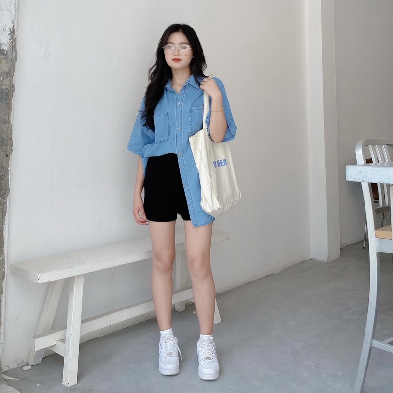 [Ảnh thật] ÁO DENIM BÒ NHẠT FORM RỘNG ULZZANG (sẵn) | BigBuy360 - bigbuy360.vn