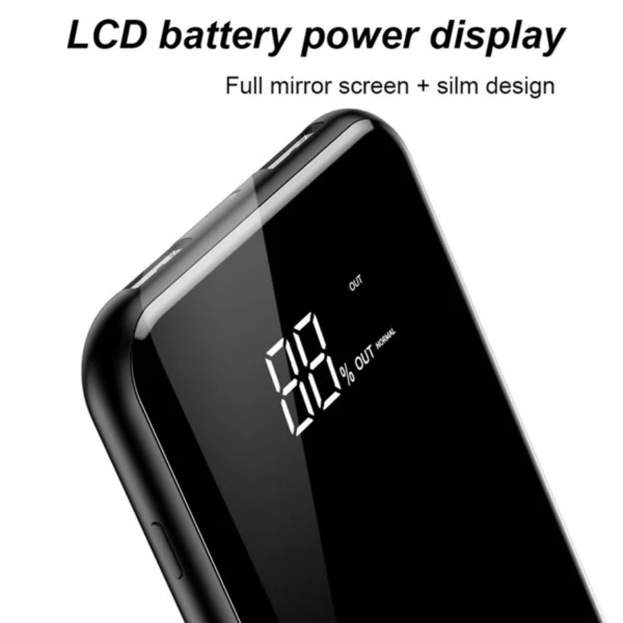 Pin sạc dự phòng không dây 8000 mAh Baseus cho iPhoneX (LCD Qi Wireless Charger, 2A, Power Bank) -  LV197