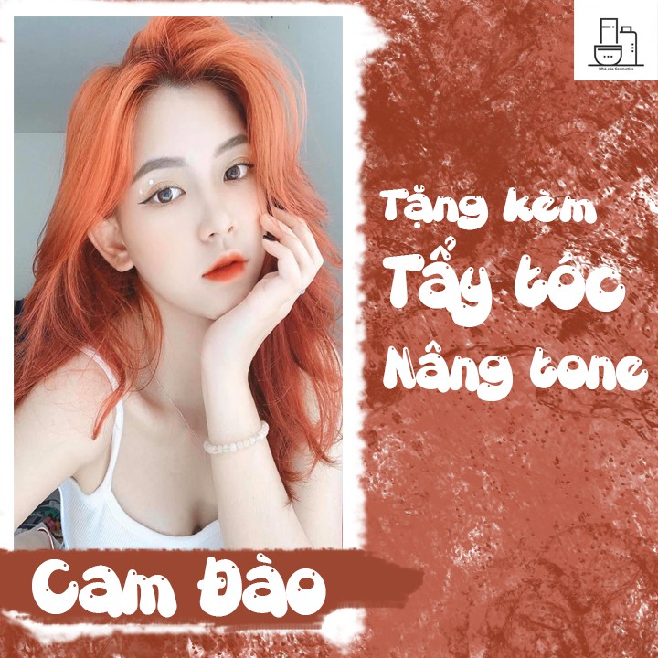 THUỐC NHUỘM TÓC MÀU CAM ĐÀO TẶNG KÈM THUỐC TẨY