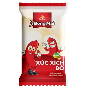 Xúc xích vissan 3 Bông Mai vị thịt bò 5 cây x 21g