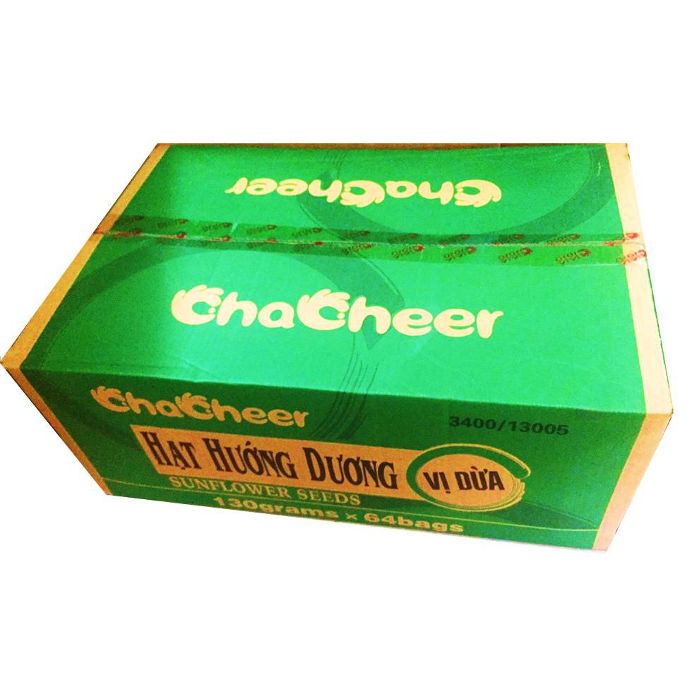 Thùng 64 túi hạt hướng dương Chacheer vị dừa nhập khẩu 130gr