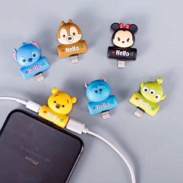 Cổng sạc lightning họa tiết hoạt hình chuyên dụng cho iphone 7 8 Plus X XS Max XR