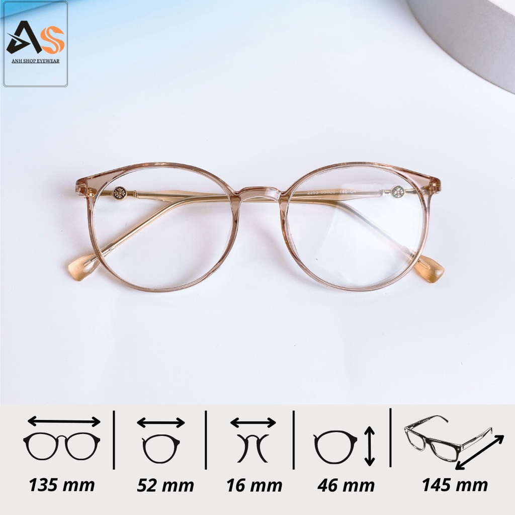 Gọng kính tròn mắt nhỏ thời trang nữ 2253A