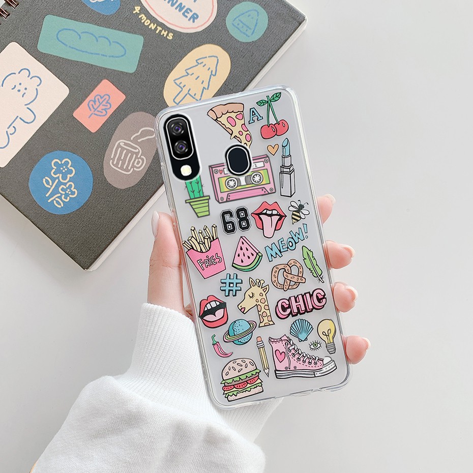 Ốp điện thoại TPU silicone dẻo in họa tiết hoạt hình đáng yêu dành cho Samsung Galaxy A20E A202 A202F
