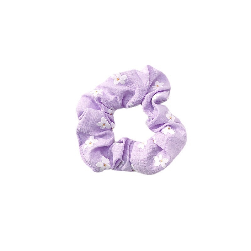 Dây buộc tóc Scrunchies hoa cúc nhiều màu cho nữ