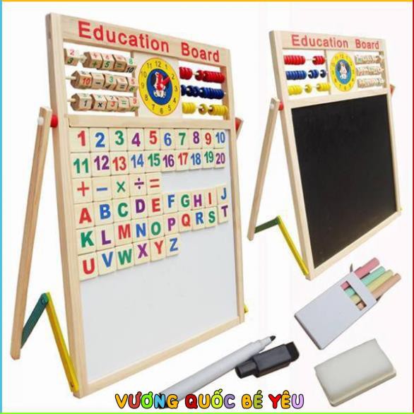 Bảng Gỗ Nam Châm 2 Mặt - Đồ Chơi Bảng Gỗ Thông Minh Giúp bé Phát Triển Trí Tuệ
