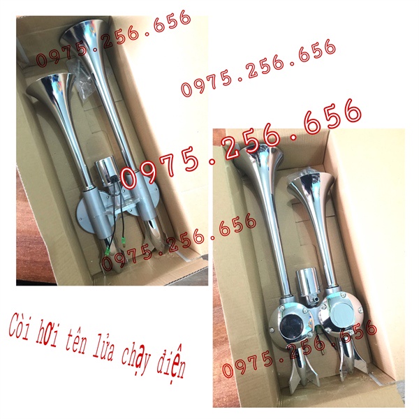Còi Hơi 2 loa ngắn Hỏa Tiễn 12/24V