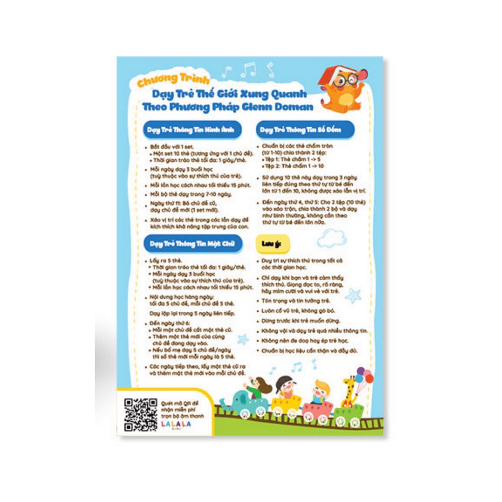 Bộ 100 Thẻ Học Thông Minh Flash card 10 Chủ Đề Song Ngữ Anh Việt Chuẩn Glenn Doman Có Quét Mã File Nghe - Lalala Baby