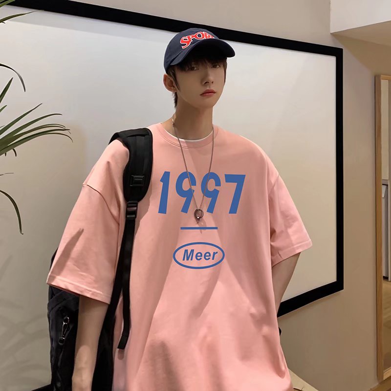 Áo Thun Tay Ngắn Dáng Suông In Chữ Thoải Mái Thời Trang Hè Phong Cách Hàn Quốc Cho Nam Size M-8XL