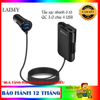 Bộ chia tẩu sạc ô tô Bộ chia sạc 4 USB trên ô tô, Tẩu Sạc nhanh ô tô QC3.0 - LAIMYSHOP
