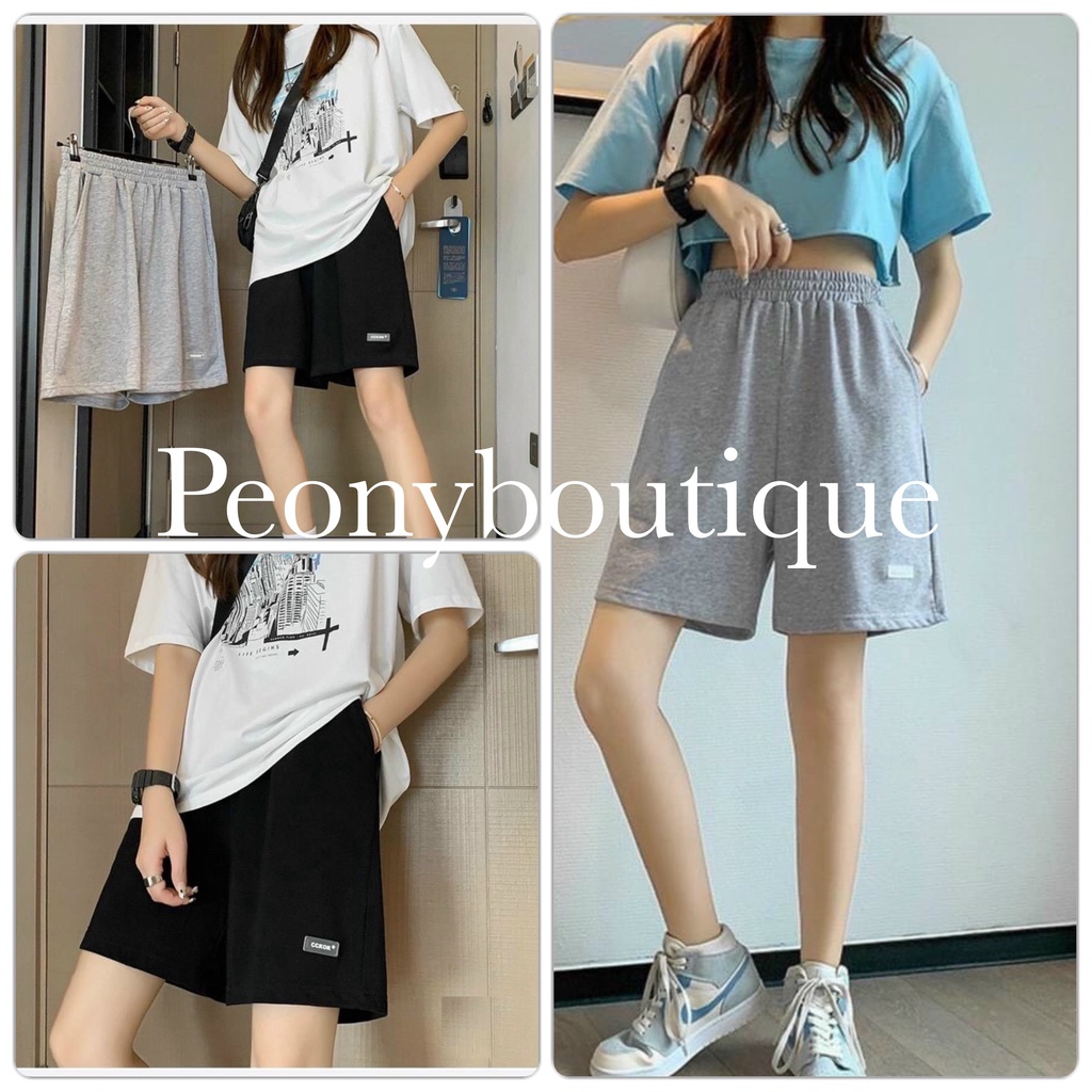 Quần Đùi Logo Cckok PEONYB Unisex [FREESHIP]🌸 Short form rộng thể thao, sooc ngủ thun cá tính hàn quốc nam nữ Ulzzang 🌸