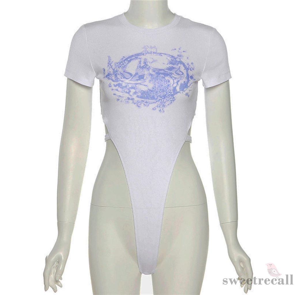 Bộ Áo Liền Quần Tay Ngắn Cổ Tròn Khoét Lỗ Quyến Rũ Cho Nữ | BigBuy360 - bigbuy360.vn