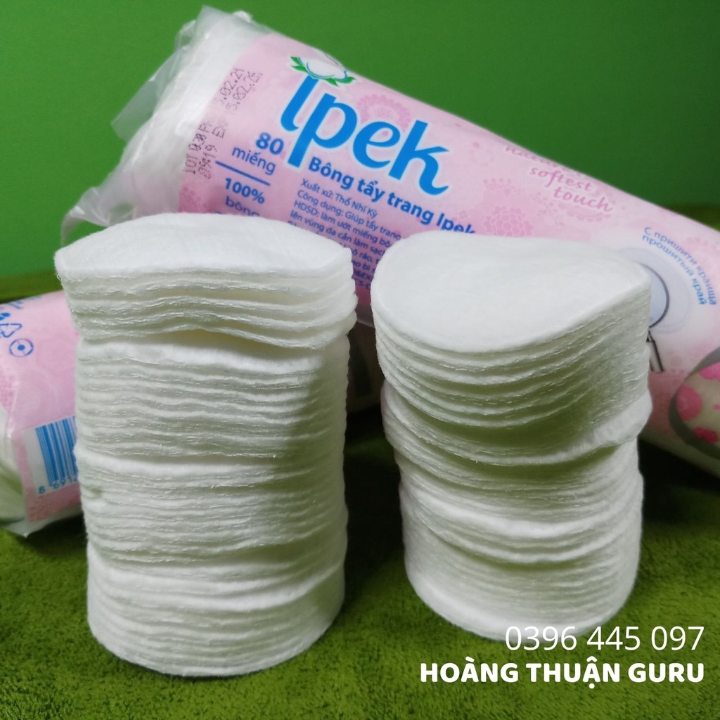 Bông tẩy trang Ipek - bông cotton pads 80 miếng