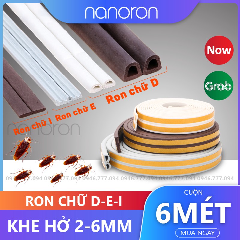 Ron chặn khe hở khung cửa  Gioăng chống côn trùng NANORON chống gió lùa cách âm, chống va đập, phù hợp mọi loại cửa