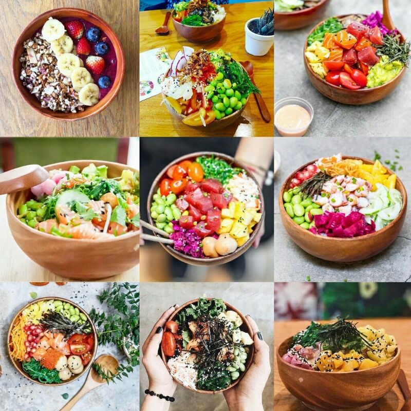 TÔ GỖ POKE BOWL, CHÉN GỖ HÀNG NGUYÊN KHỐI - HÀNG VIỆT NAM XUẤT NHẬT - GIBA