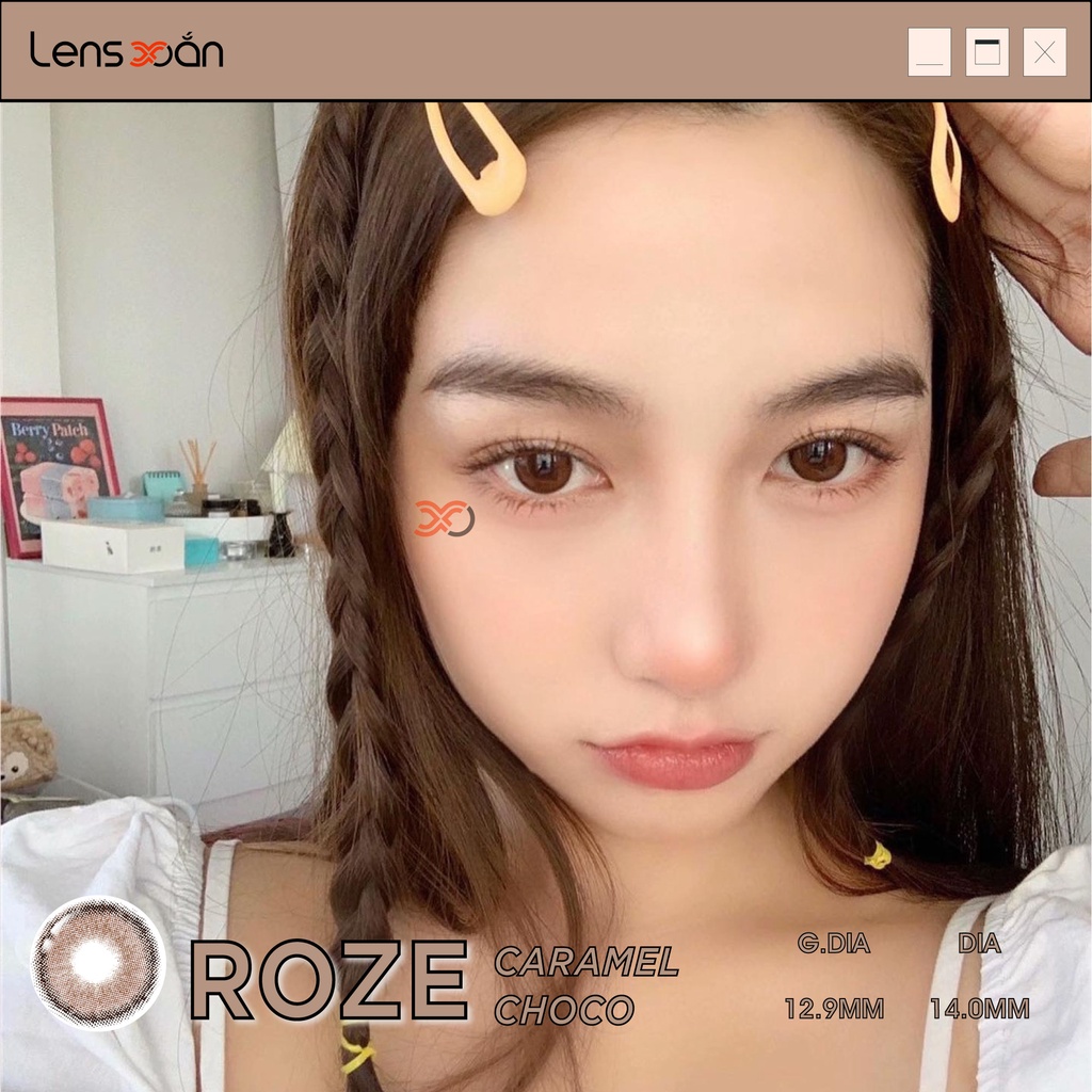 KÍNH ÁP TRÒNG ROZE CARAMEL CHOCO CỦA B.S.COR: LENS NÂU CHOCO ÁNH ĐỎ TỰ NHIÊN CÓ VIỀN | LENS XOẮN ( GIÁ 1 CHIẾC)