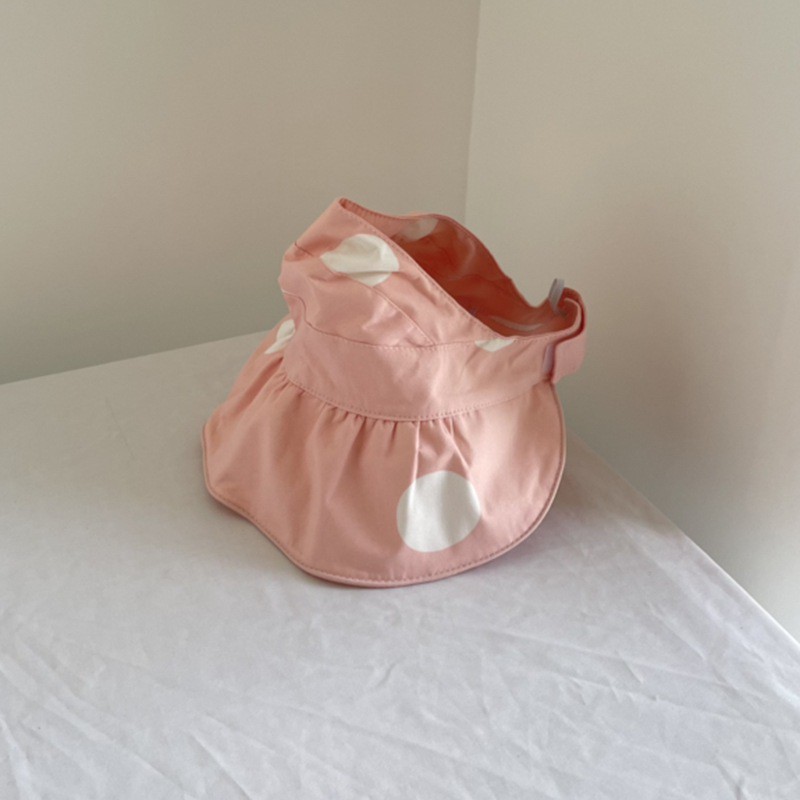 Mũ Rộng Vành Chống Nắng Họa Tiết Chấm Bi Xinh Xắn Phong Cách Hàn Quốc Cho Bé