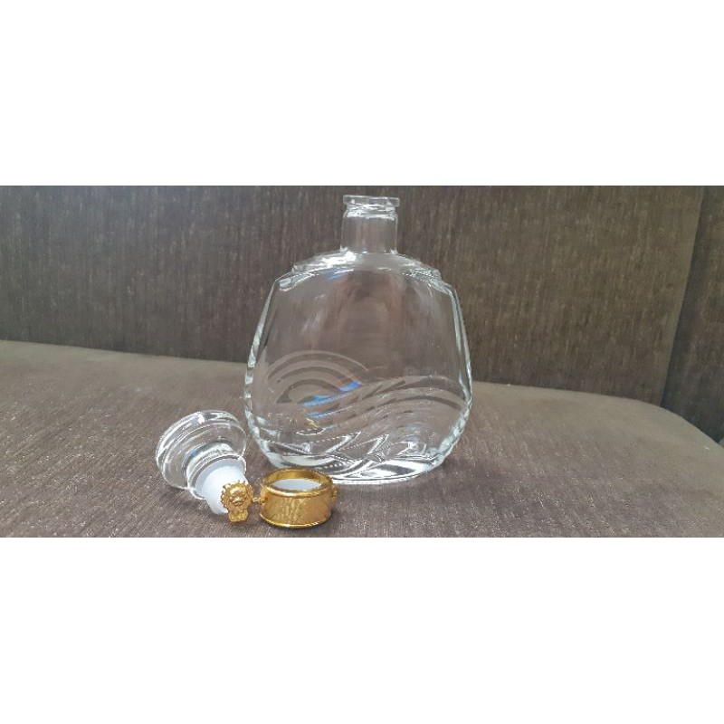 [ Rẻ Vô Địch ] Bình Đựng Rượu Thủy Tinh Cao Cấp 500ml. Mẫu Rẹt Sóng Có Khóa Vàng