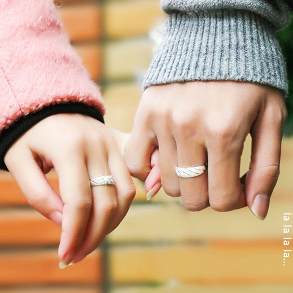 Nhẫn cưới chất liệu bạc 925 nguyên chất họa tiết mưa sao băng có thể điều chỉnh cho nam và nữ
