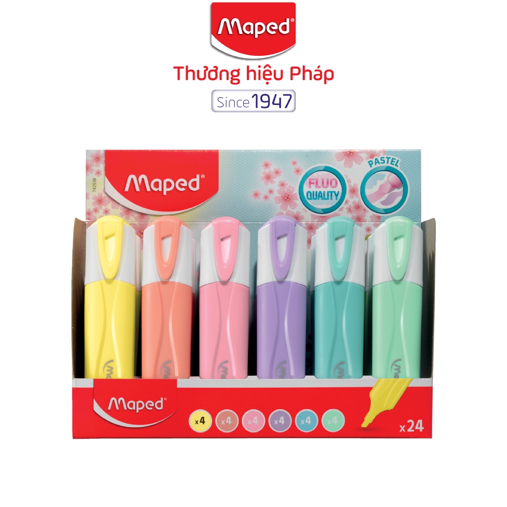 MAPED - Viết Dạ Quang Classic Pastel 6 màu [Chính hãng]