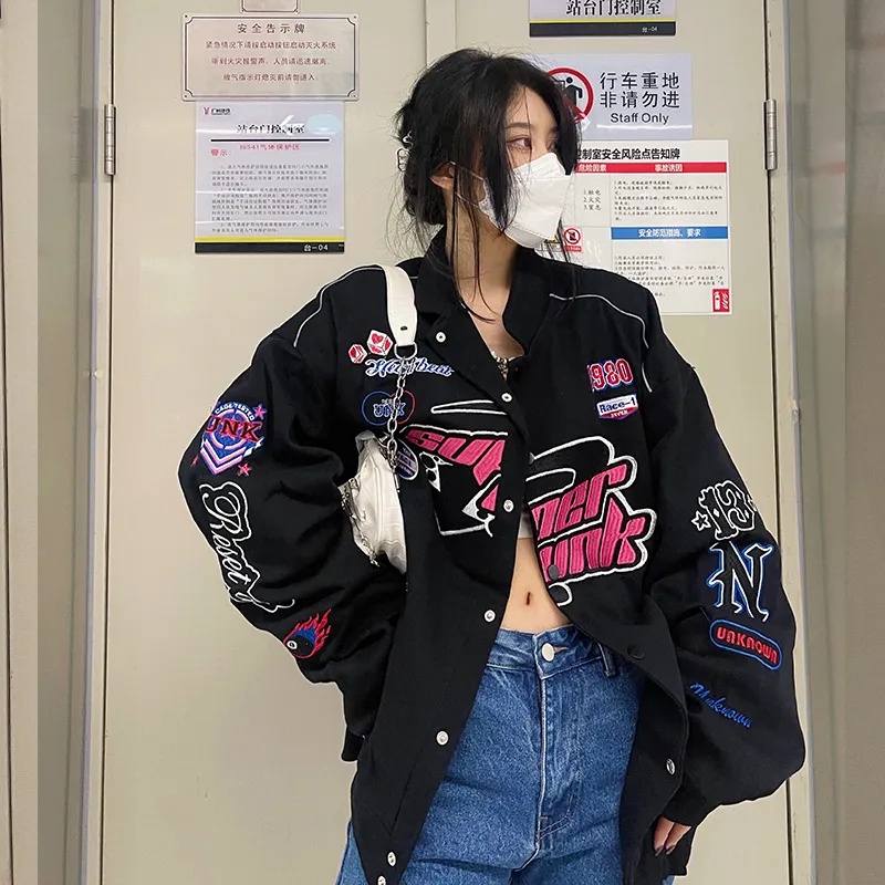 Áo Khoác Bóng Chày Dài Tay Thời Trang Hip hop Đường Phố Mỹ Cổ Điển Chất Lượng Cao