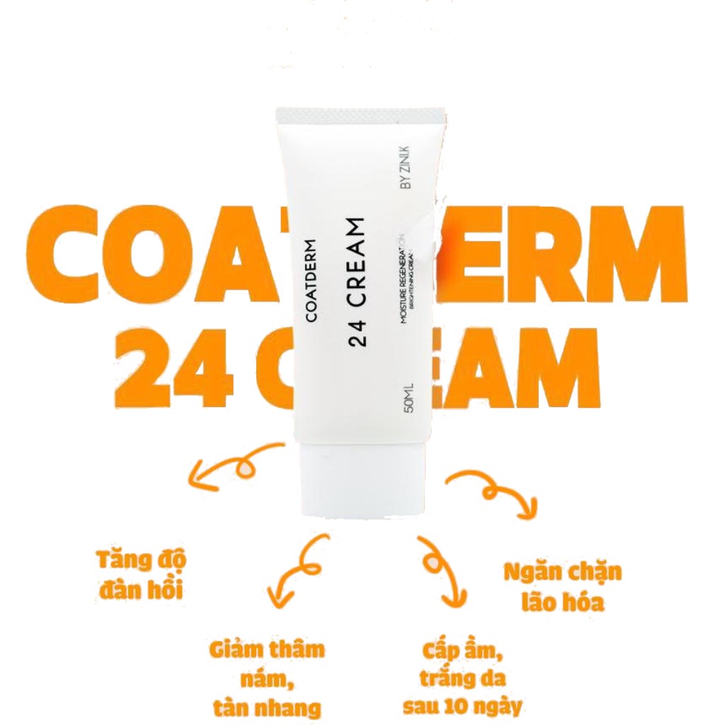 Kem tái tạo và dưỡng trắng Hàn Quốc Coatderm 24 Cream 50ml - Hàng chính hãng