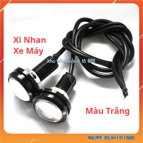 Bộ 2 đèn xi nhan nút áo cho xe máy ánh sáng trắng