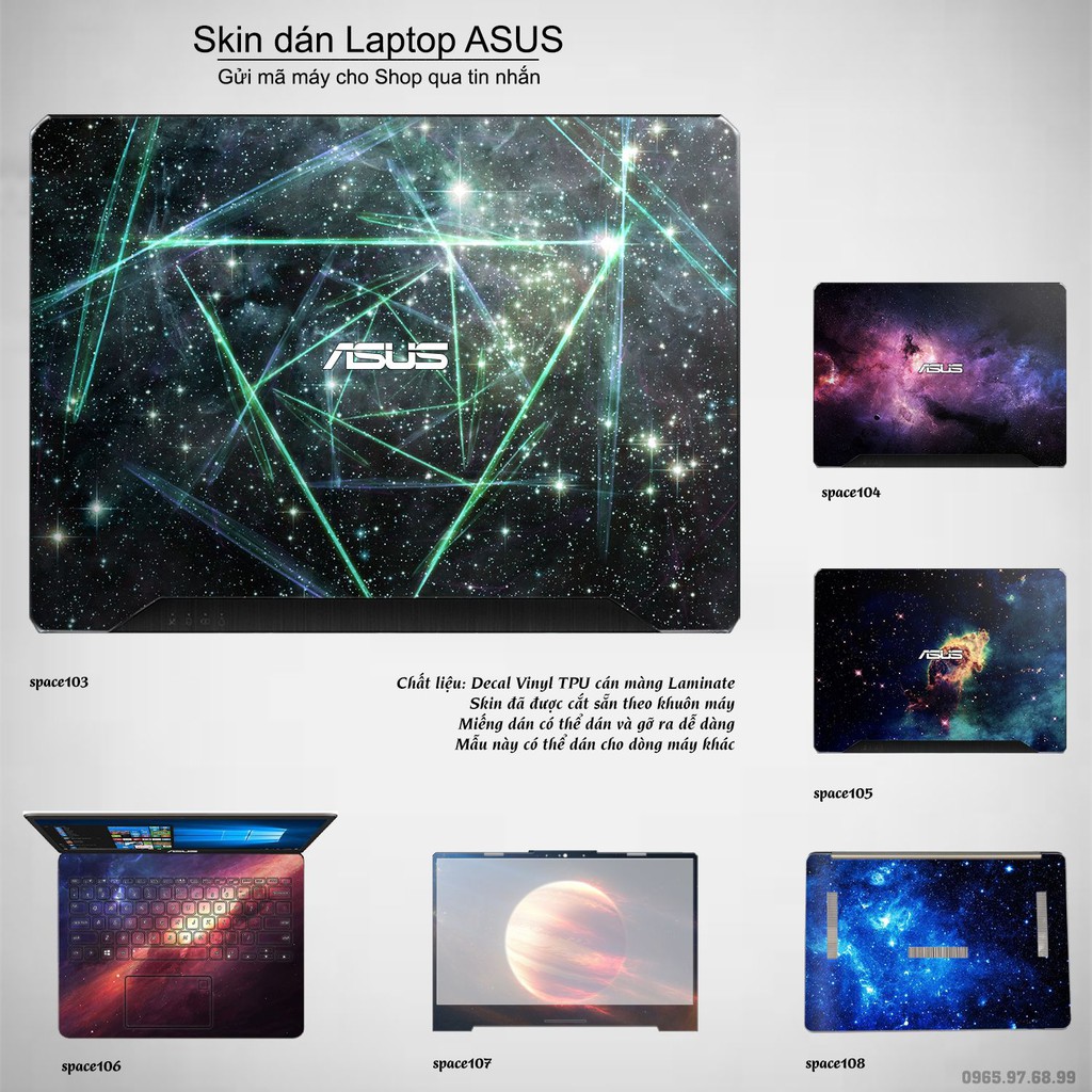 Skin dán Laptop Asus in hình không gian _nhiều mẫu 18 (inbox mã máy cho Shop)