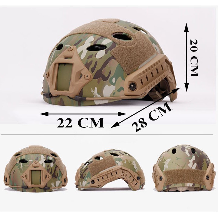 Mũ Bảo Hiểm Chiến Thuật MID CUT Ôm Cằm