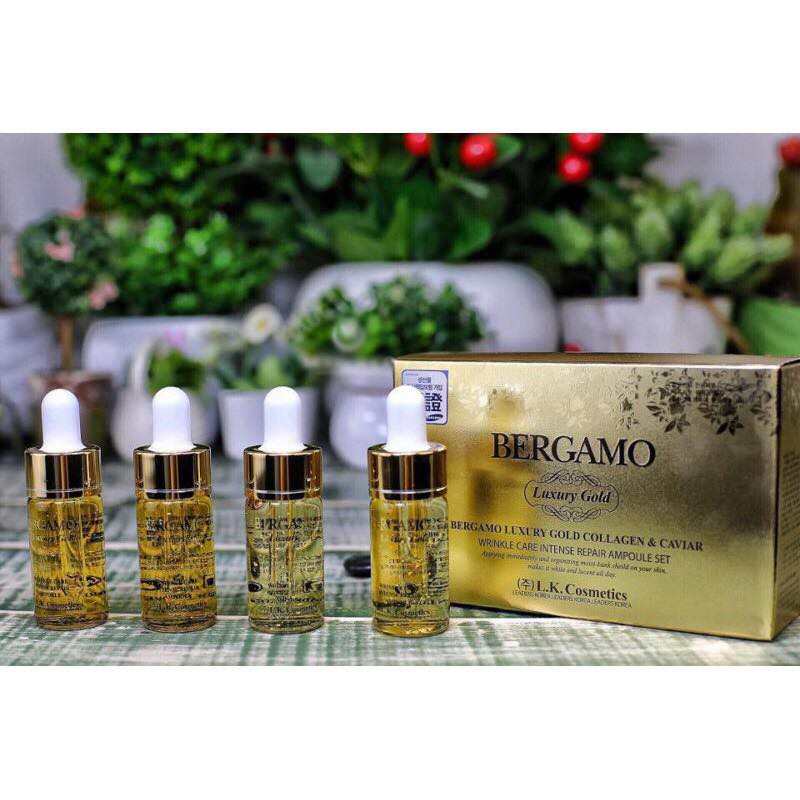 [Bán lẻ 1 lọ dùng thử] Serum Bergamo vàng Bergamo Luxury Gold Collagen & Cavi